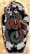 Snake & Katana – Limited Edition Fine Art Print (Edition of 10)